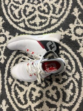 FootJoy Kids White Black Red Golf Sneakers